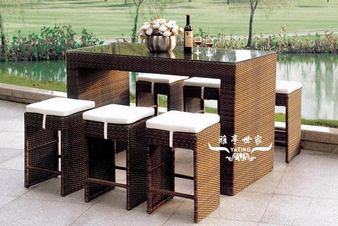 藤编吧台吧椅YT-052 应用效果展示
