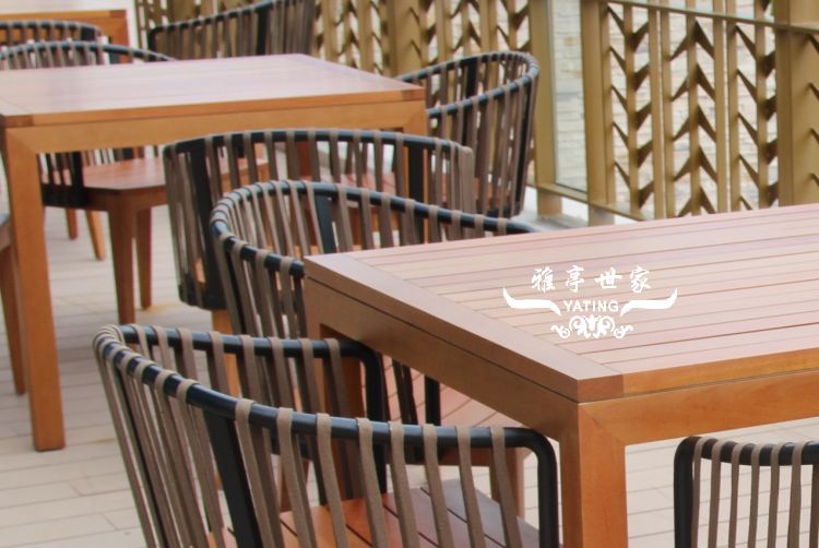 实木绳编桌椅YT-04451 应用效果展示